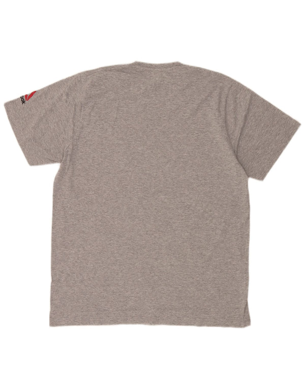 T-shirt grafica Reebok da uomo Irlanda Top XL in cotone grigio