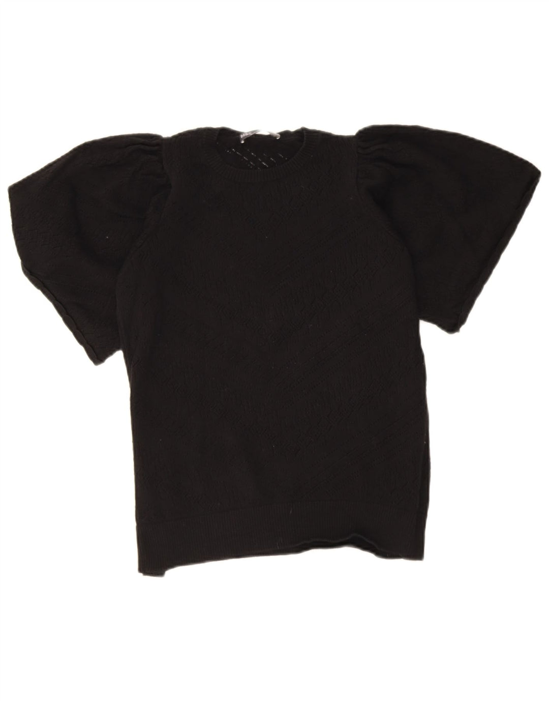 Maglione maglione girocollo da donna Marks & Spencer UK 10 piccolo nero geometrico