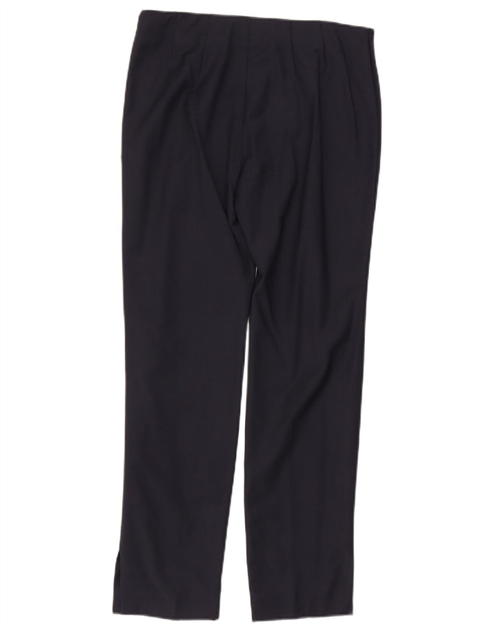 Brunello Cucinelli Pantaloni da Abito Donna IT 44 Medio W30 L27 Blu Navy Clas