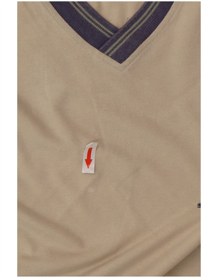 T-shirt da uomo Sergio Tacchini Top Large in cotone color block beige