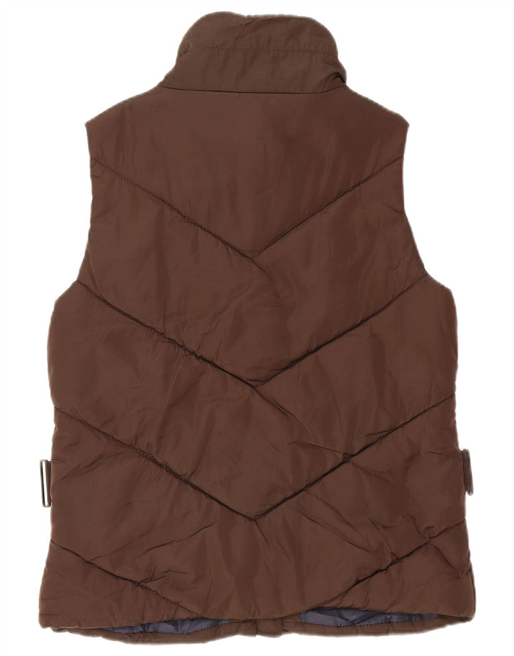 Gilet imbottito da donna ZARA UK 14 grande marrone poliestere