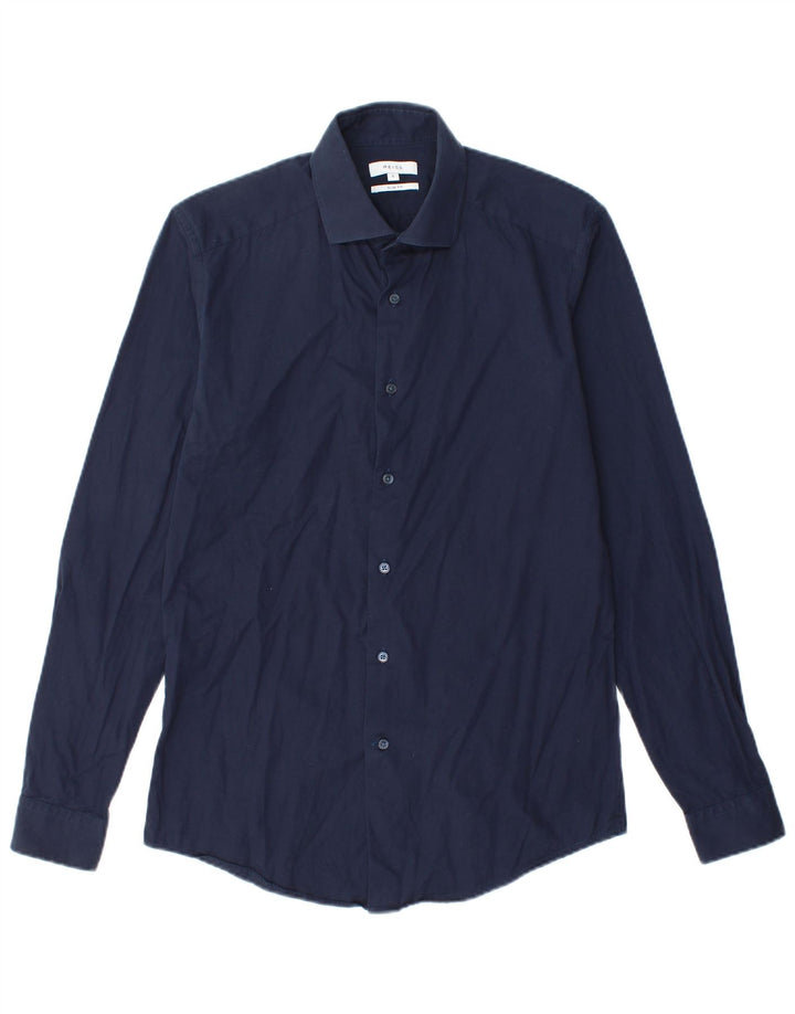 Camicia REISS da uomo slim fit piccola in cotone blu navy