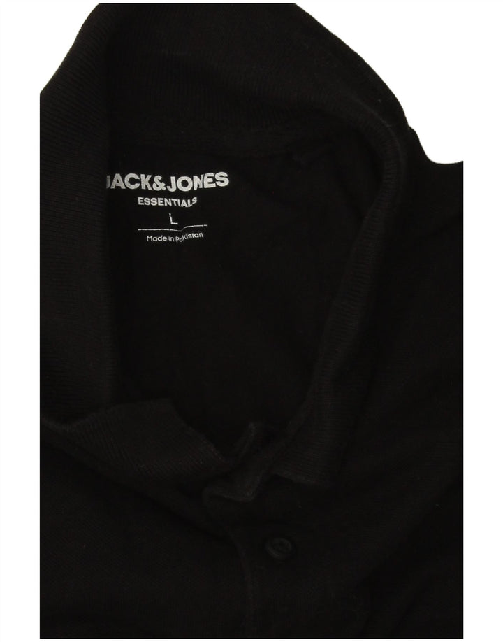 Polo da uomo Jack & Jones grande in cotone nero