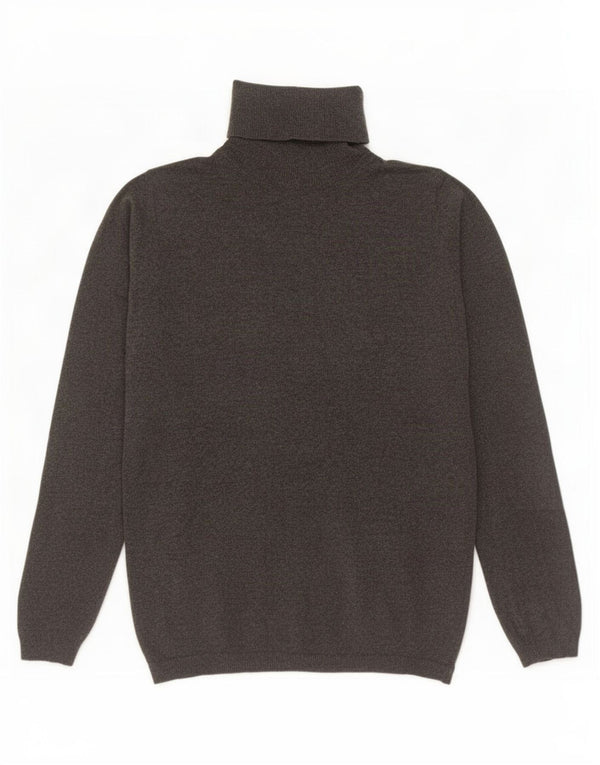 Maglione maglione a collo alto da donna Zara UK 12 Cotone grigio medio