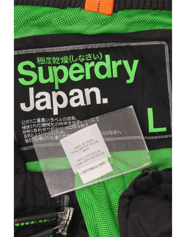 Giacca antipioggia da uomo Superdry UK 40 Large in nylon nero