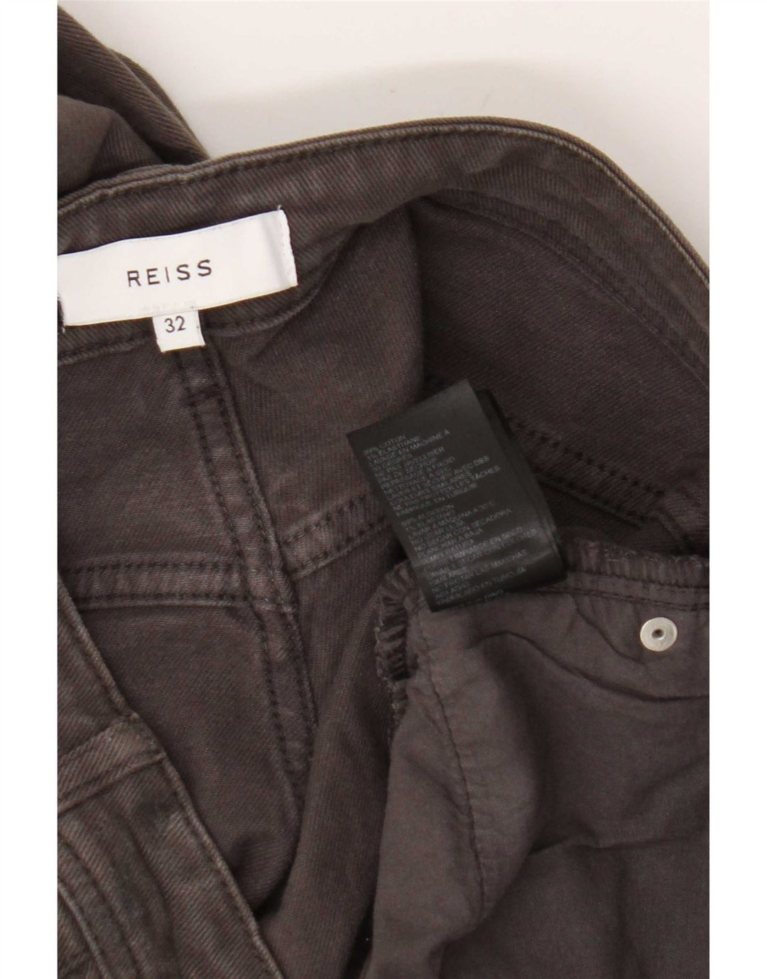 Jeans slim da uomo Reiss W32 L32 cotone grigio