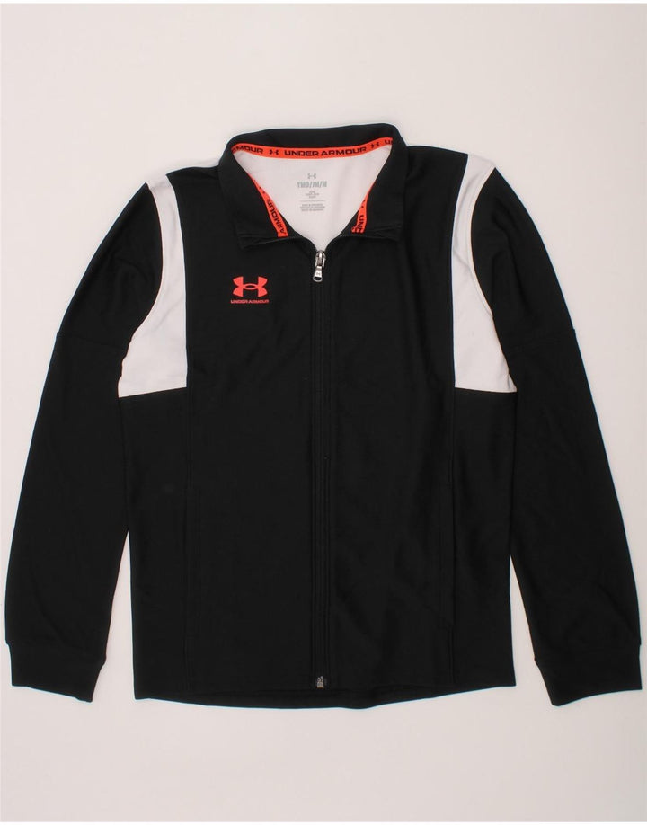 UNDER ARMOUR Boys Tracksuit Top Jacket 10-11 Years Medium Black Vintage Under Armour and Second-Hand Under Armour from Messina Hembry 