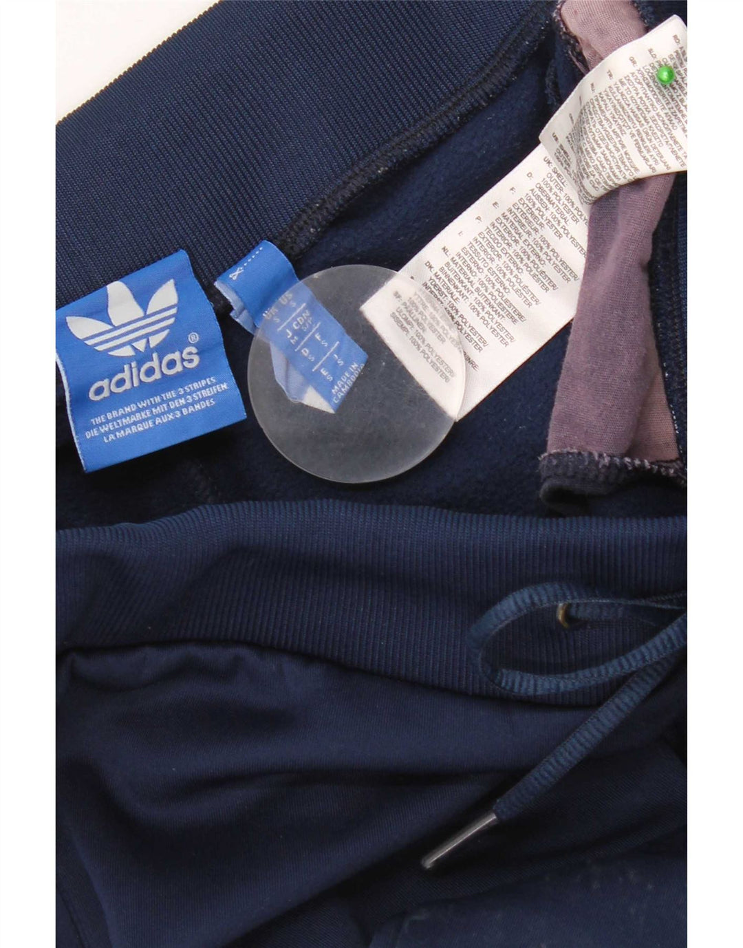 Pantaloni da tuta da donna Adidas UK 10 Small Blu Navy Poliestere
