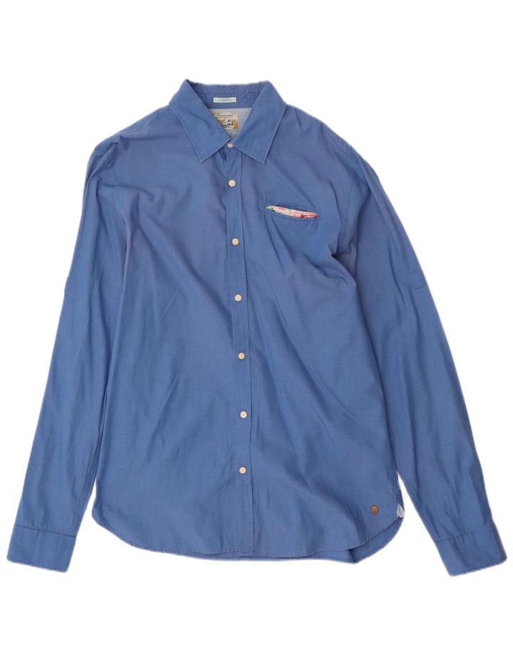Camicia da uomo Scotch & Soda grande in cotone blu