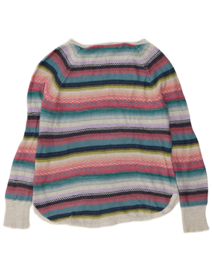 CHAPS Maglione da donna con scollo a barchetta UK 14 Medio a righe multicolore
