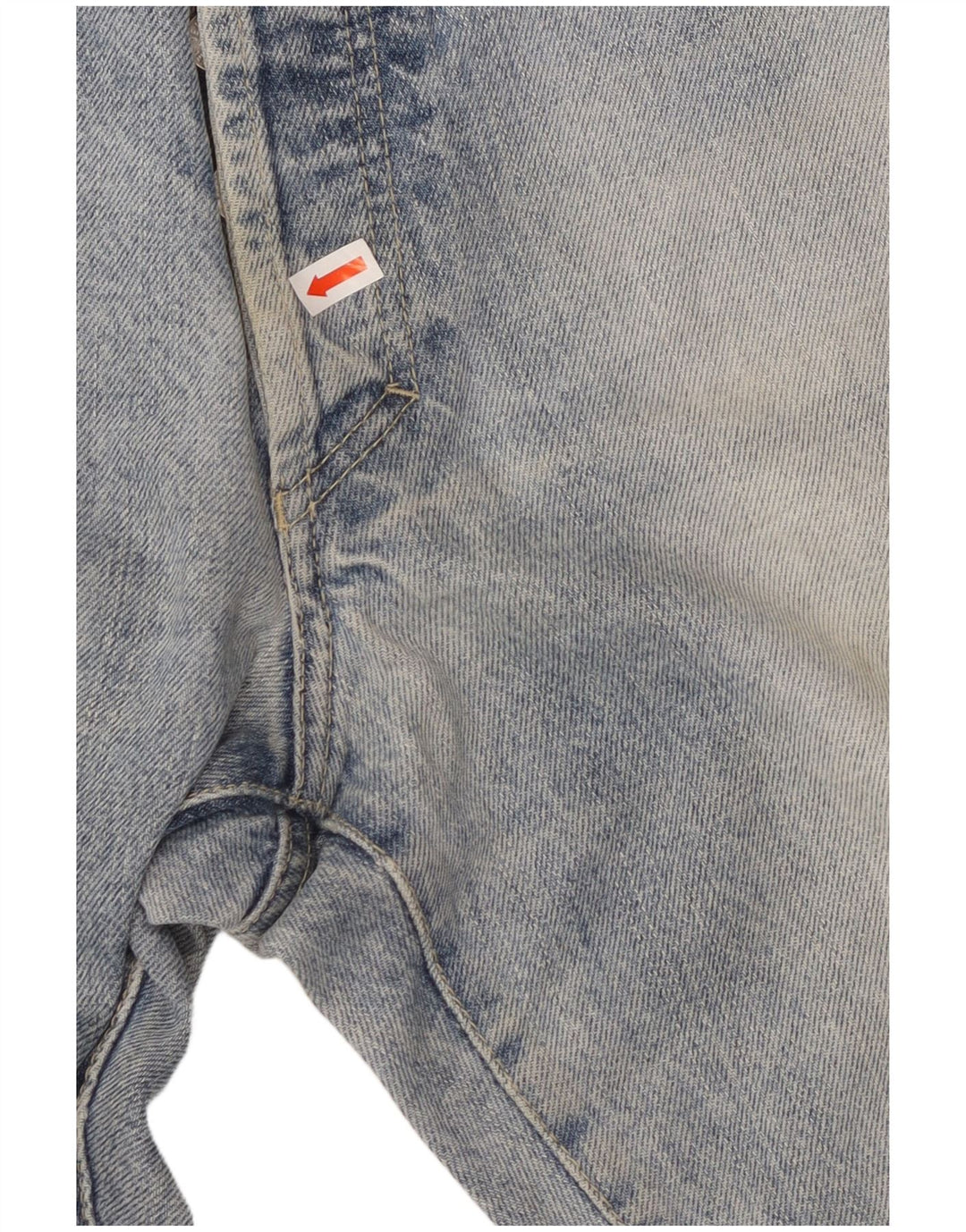 VERSACE Jeans dritti da uomo invecchiati W34 L33 cotone blu