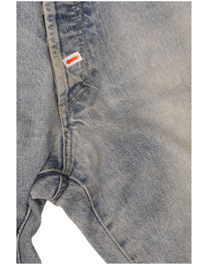 VERSACE Jeans dritti da uomo invecchiati W34 L33 cotone blu