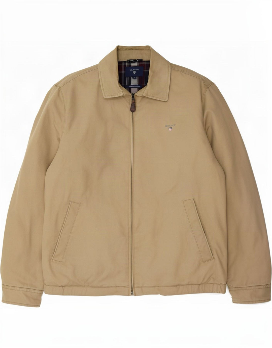 Gant Mens Bomber Jacket UK 40 Large Beige Cotton