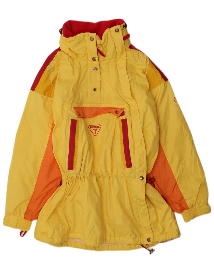 Giacca da sci anorak da donna con cappuccio Degre 7 UK 12 Colorblock giallo medio