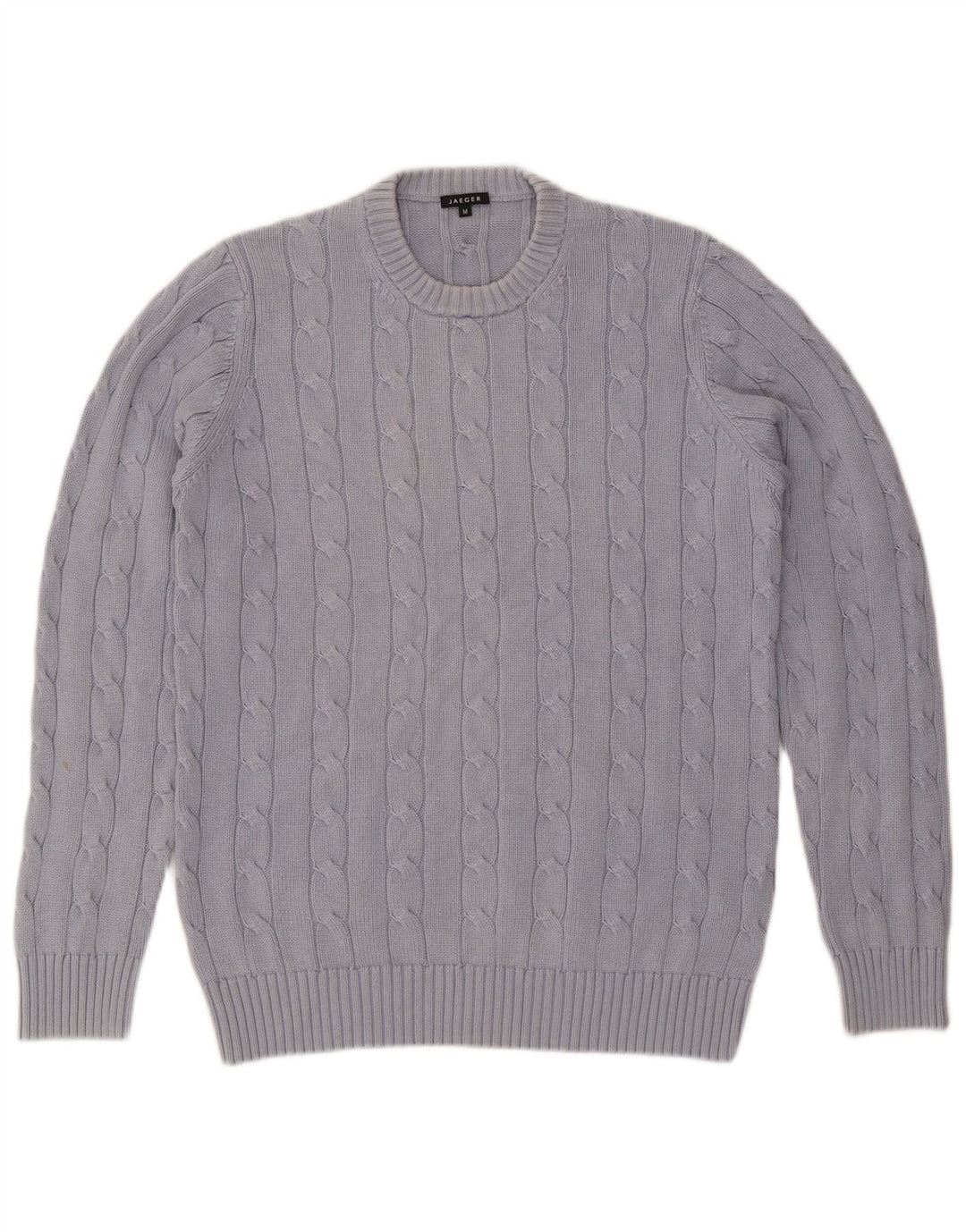 Maglione maglione girocollo da uomo Jaeger in cotone grigio medio