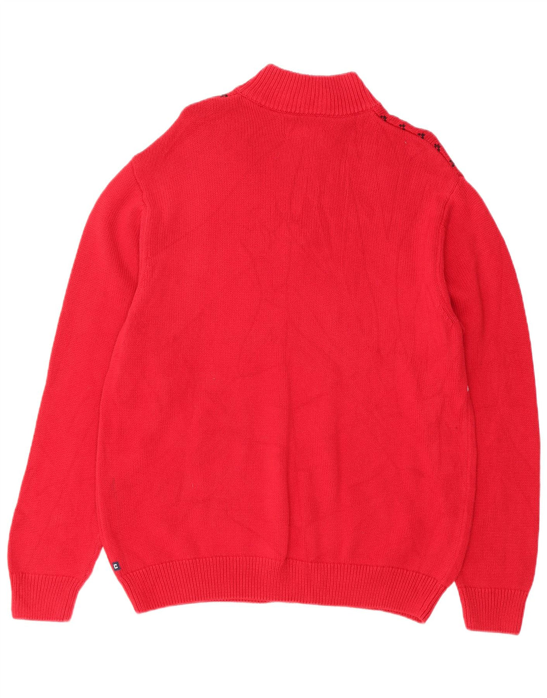Chaps Uomo Maglione con zip sul collo Maglione grande in cotone Fair Isle rosso
