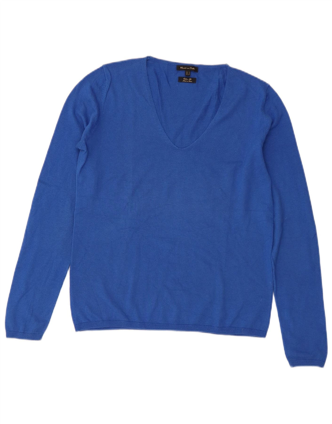 Maglione maglione con scollo a V da donna Massimo Dutti UK 10 piccolo blu