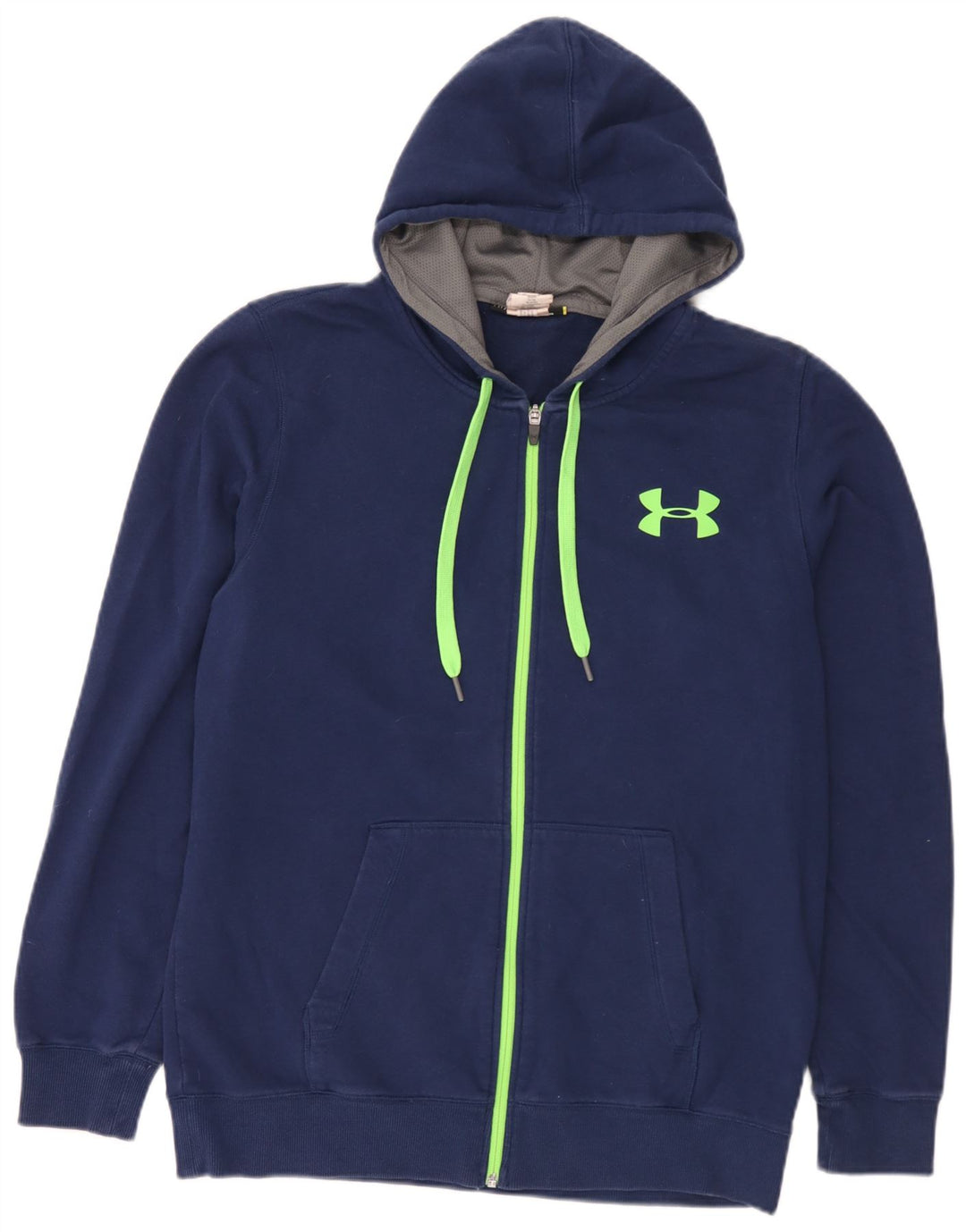 Felpa con cappuccio e zip da uomo Under Armour grande in cotone blu