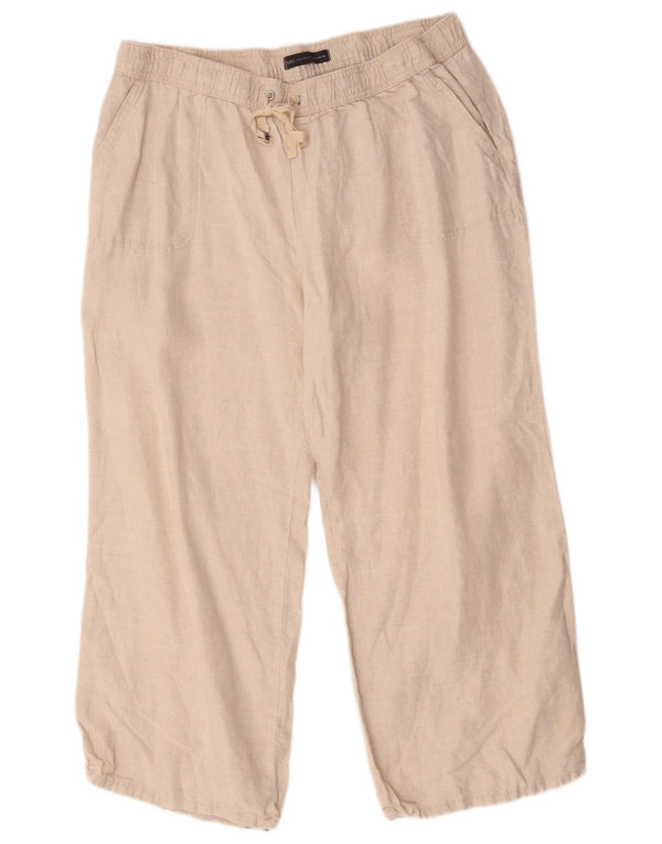Pantaloni corti a gamba larga da donna Marks & Spencer W40 L26 Beige