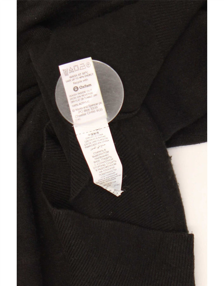 Maglione da uomo con scollo a V blu Harbour Marks & Spencer piccolo acrilico nero