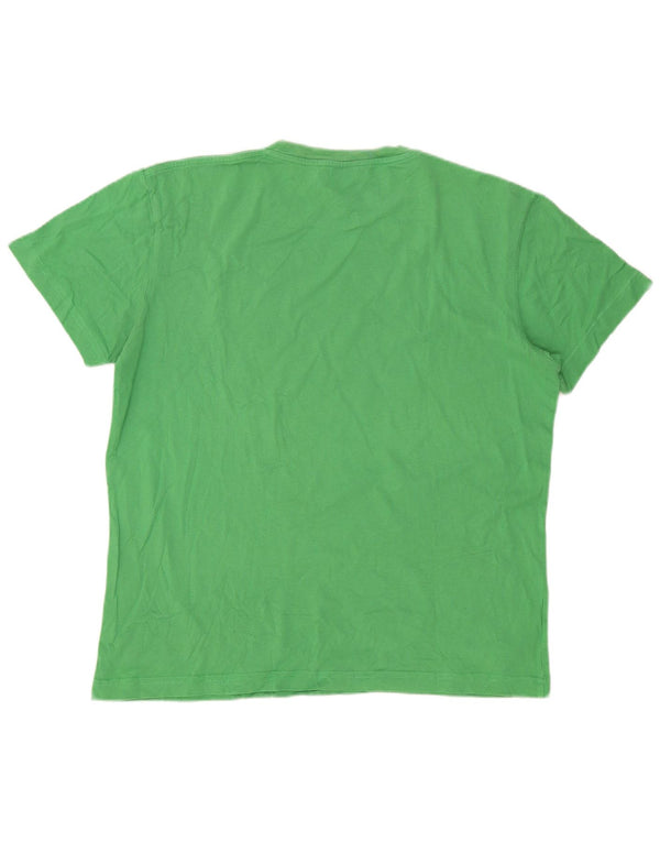 T-shirt grafica da uomo Quiksilver Top grande in cotone verde
