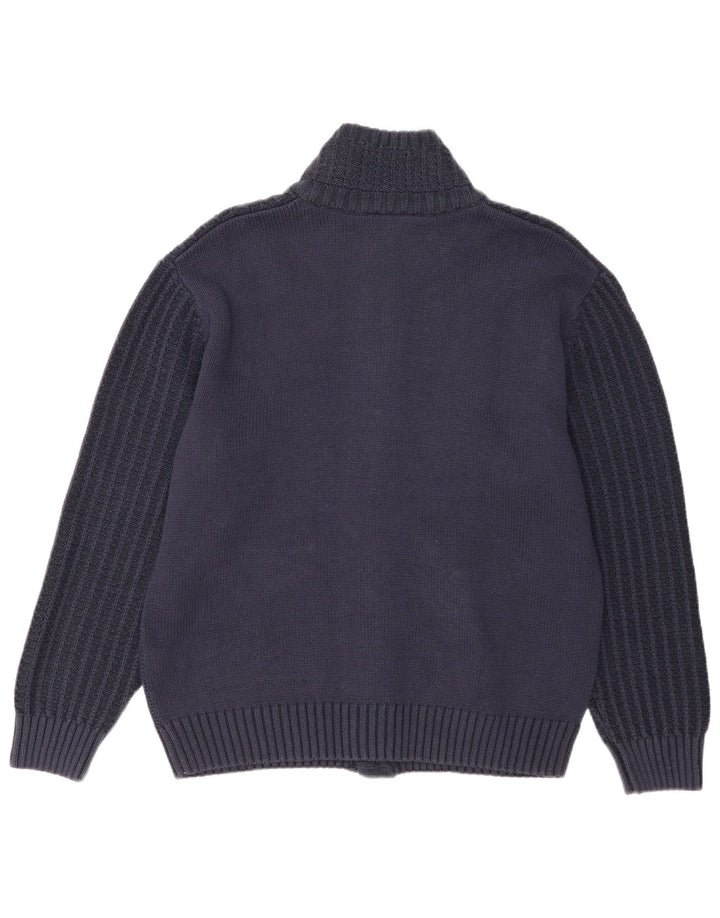 Maglione cardigan da uomo vintage UK 40 cotone blu navy medio