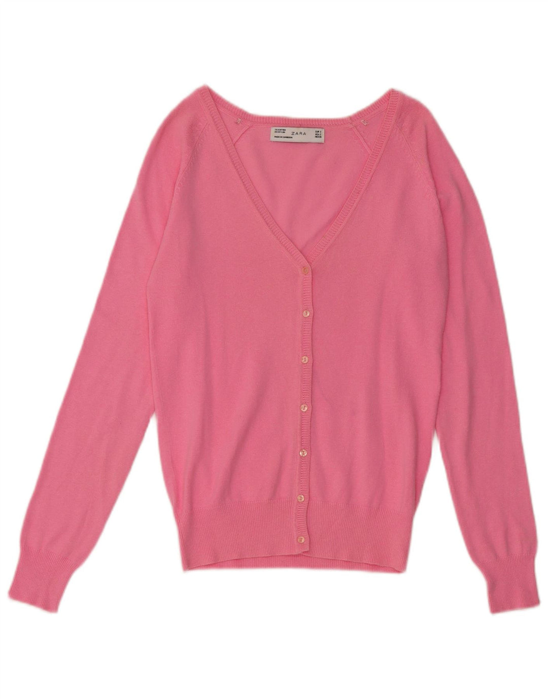 Maglione cardigan da donna Zara UK 10 piccolo rosa