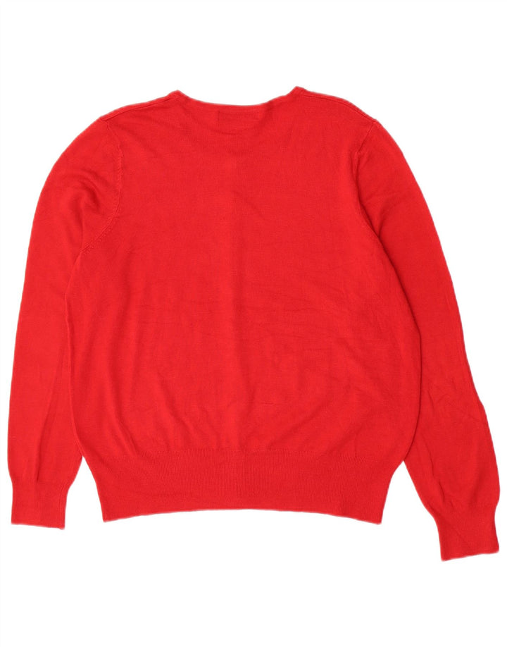 Maglione cardigan da donna Marks & Spencer UK 14 rosso medio
