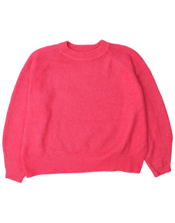 Marks & Spencer Womens Oversized Crew Neck Jumper Sweater UK 18 XL Pink