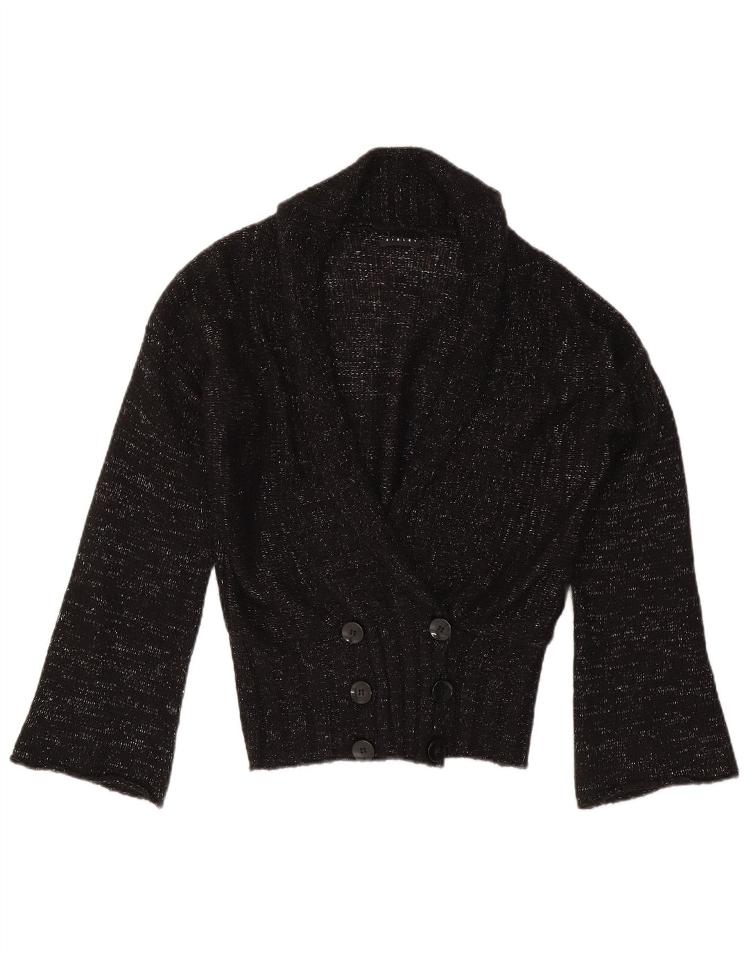 Maglione cardigan da donna Sisley UK 14 medio nero screziato