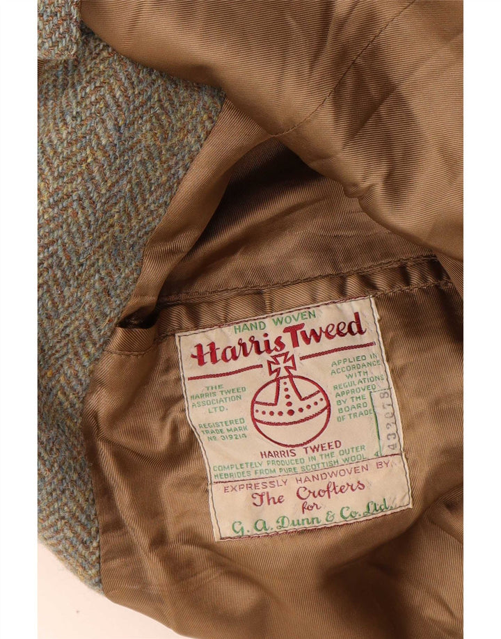 Dunn & Co Harris Tweed da uomo UK 40 grande lana a spina di pesce marrone classico