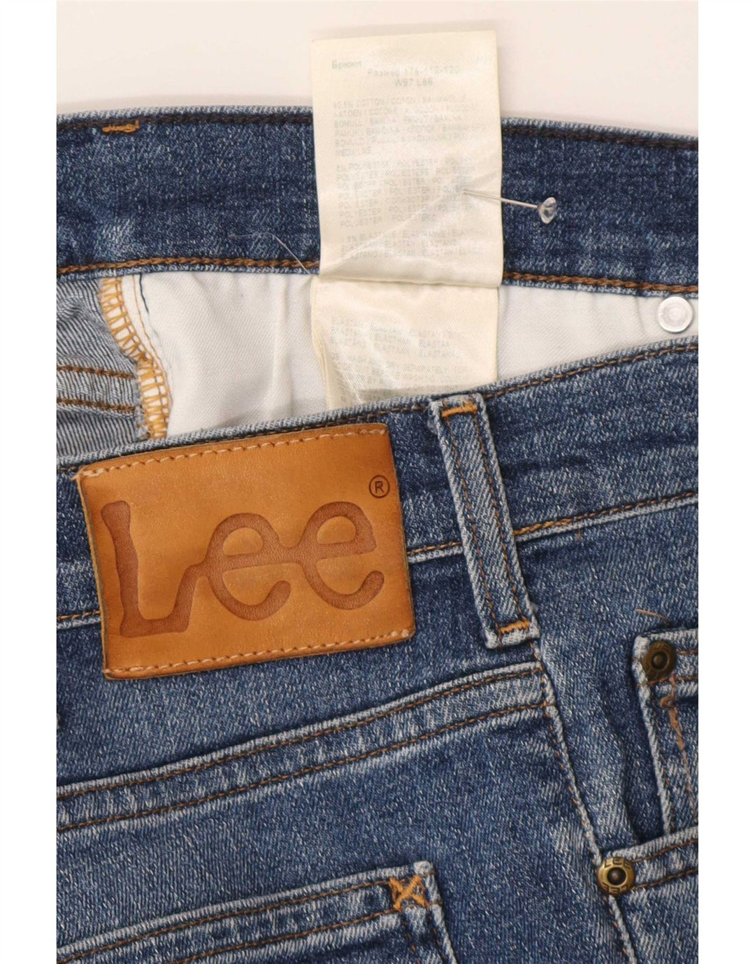 Jeans corti da uomo Lee Rider W38 L34 cotone blu