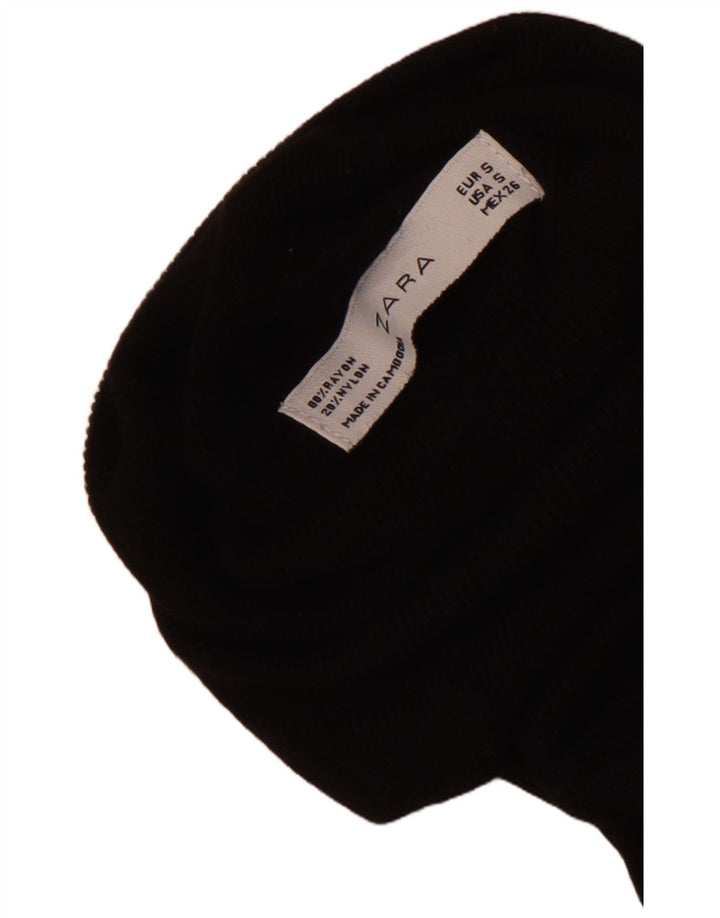 Abito maglione a maniche lunghe da donna Zara UK 8 piccolo in rayon nero