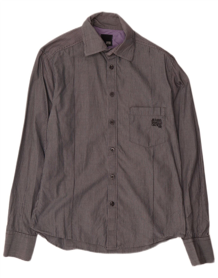JACK & JONES Camicia da uomo piccola in cotone gessato grigio
