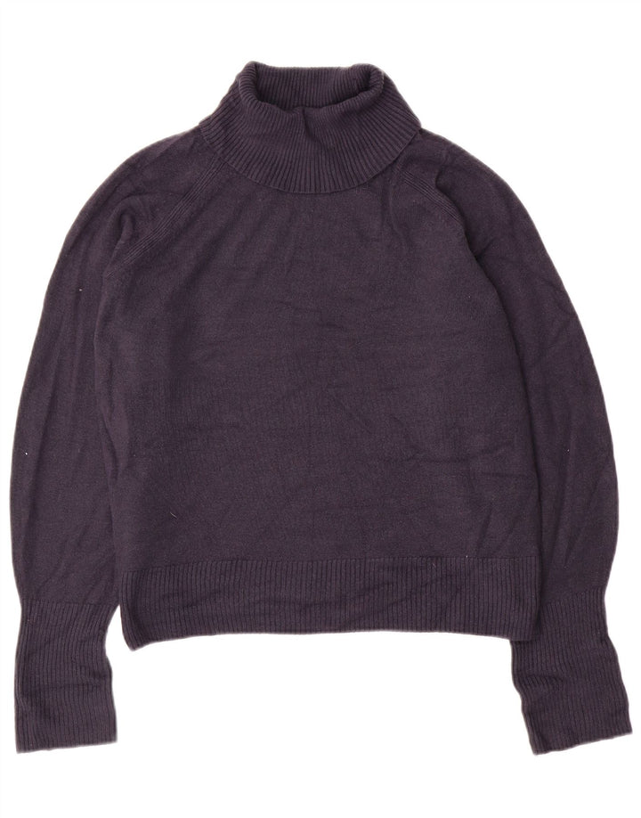 Maglione maglione a collo alto da donna Marks & Spencer UK 16 grande blu navy