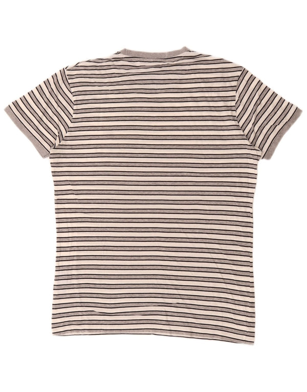 T-shirt da uomo a vestibilità stretta Harmont & Blaine in cotone a righe bianche medie