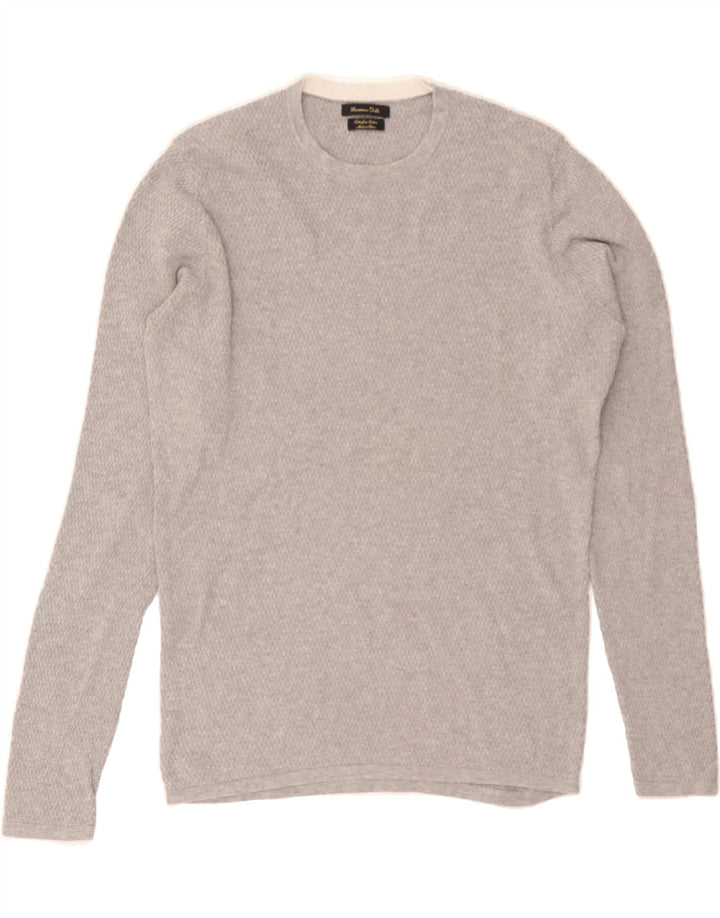 MASSIMO DUTTI Mens Crew Neck Jumper Sweater Small Grey Cotton Vintage Massimo Dutti and Second-Hand Massimo Dutti from Messina Hembry 