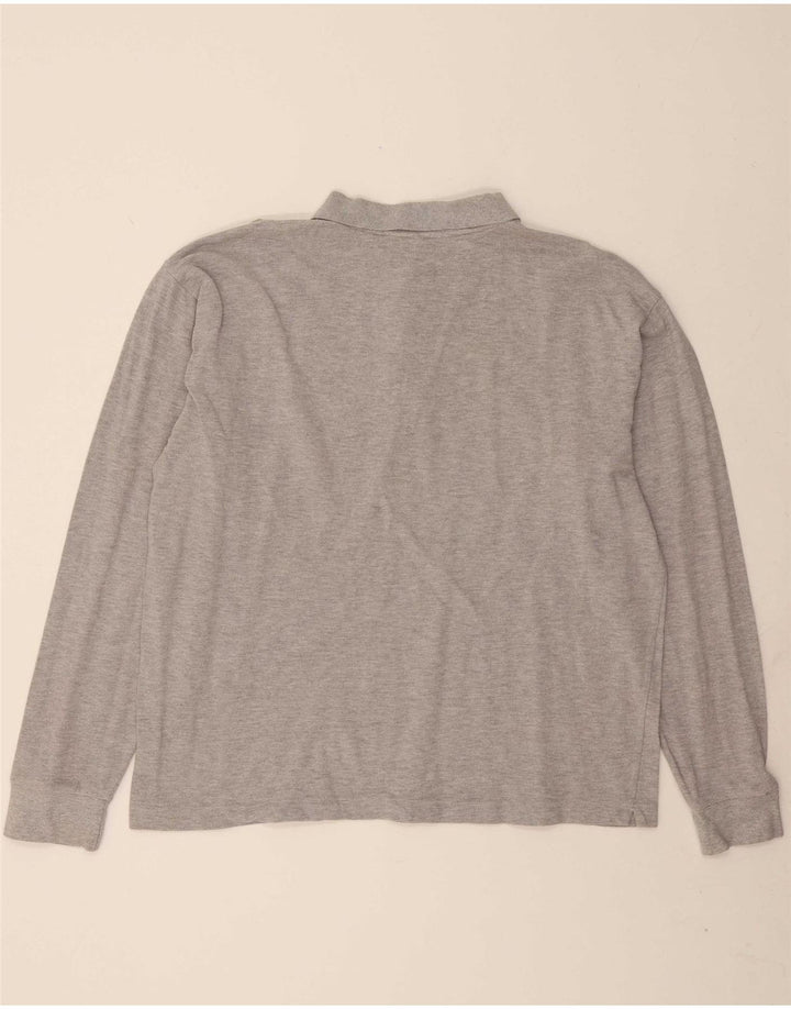 KAPPA Mens Long Sleeve Polo Shirt XL Grey Cotton