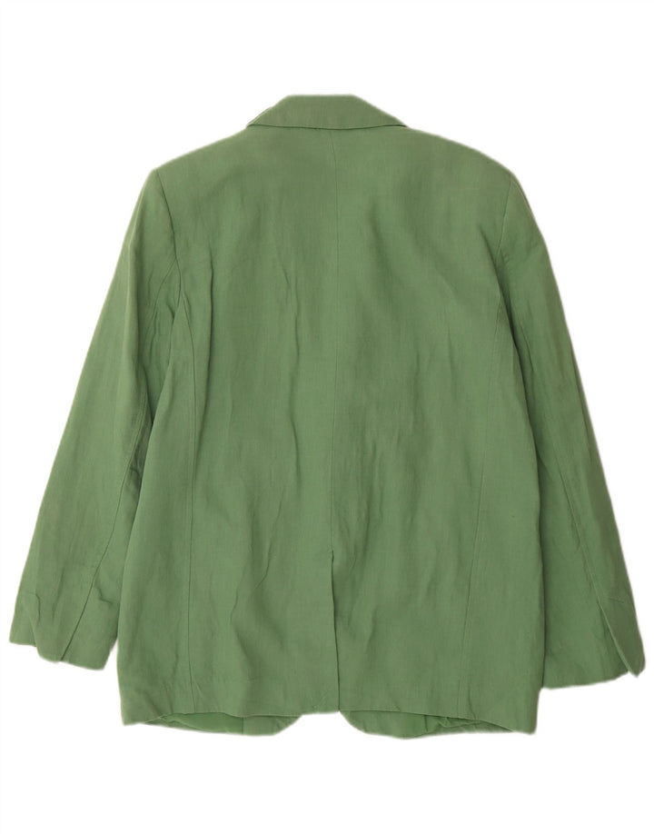 Giacca blazer oversize a 2 bottoni da donna Zara UK 10 piccola in lino verde