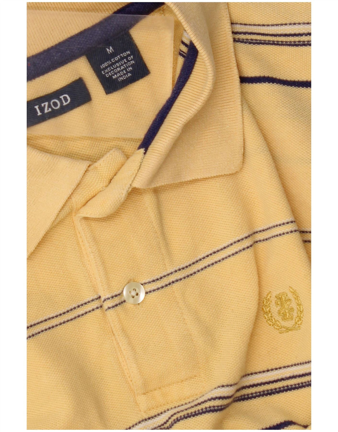 Polo da uomo IZOD in cotone a righe gialle medie
