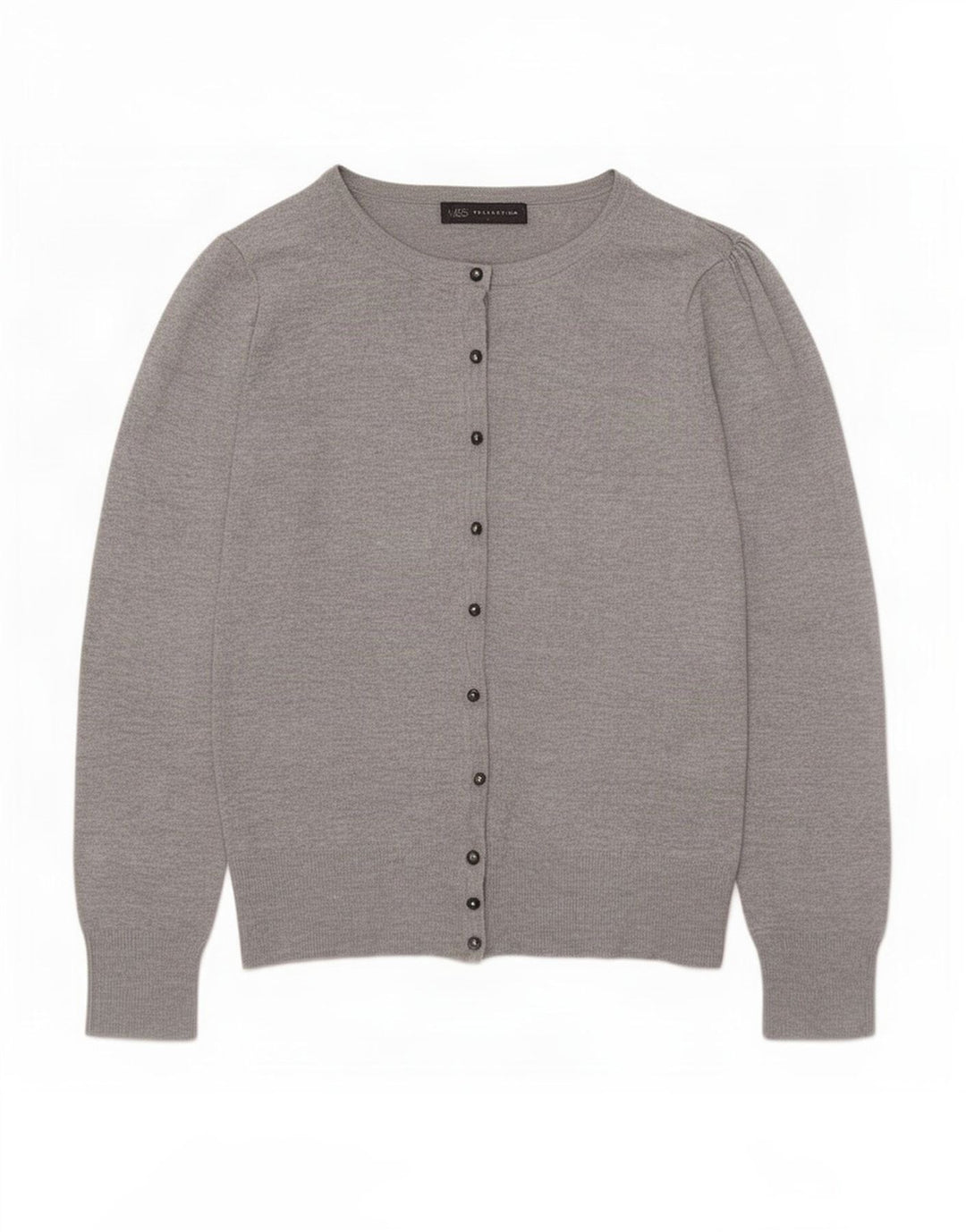 Maglione cardigan da donna Marks & Spencer UK 10 piccolo viscosa grigia