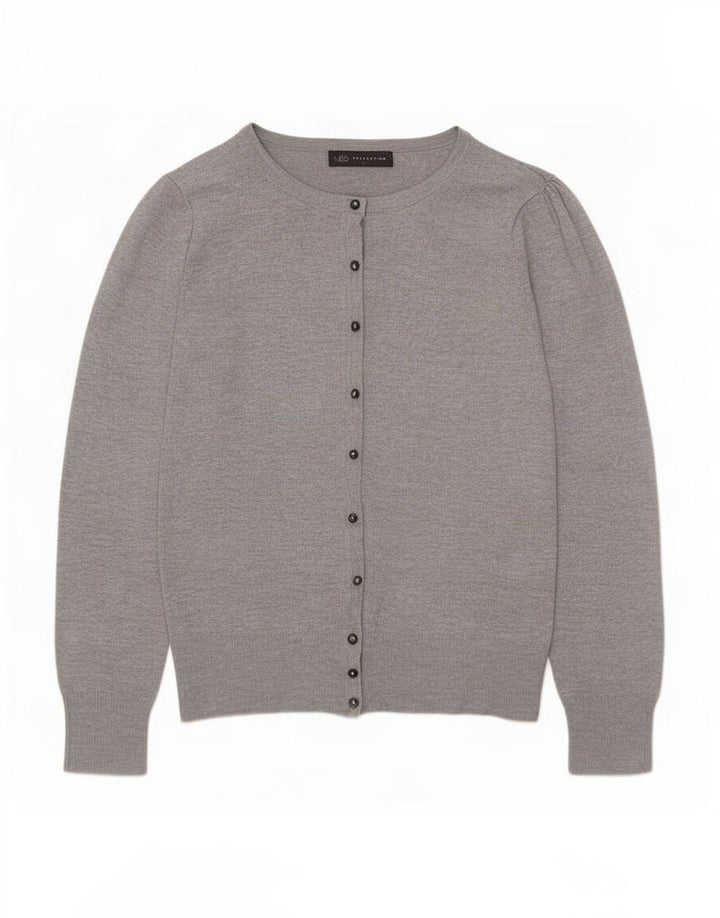 Maglione cardigan da donna Marks & Spencer UK 10 piccolo viscosa grigia