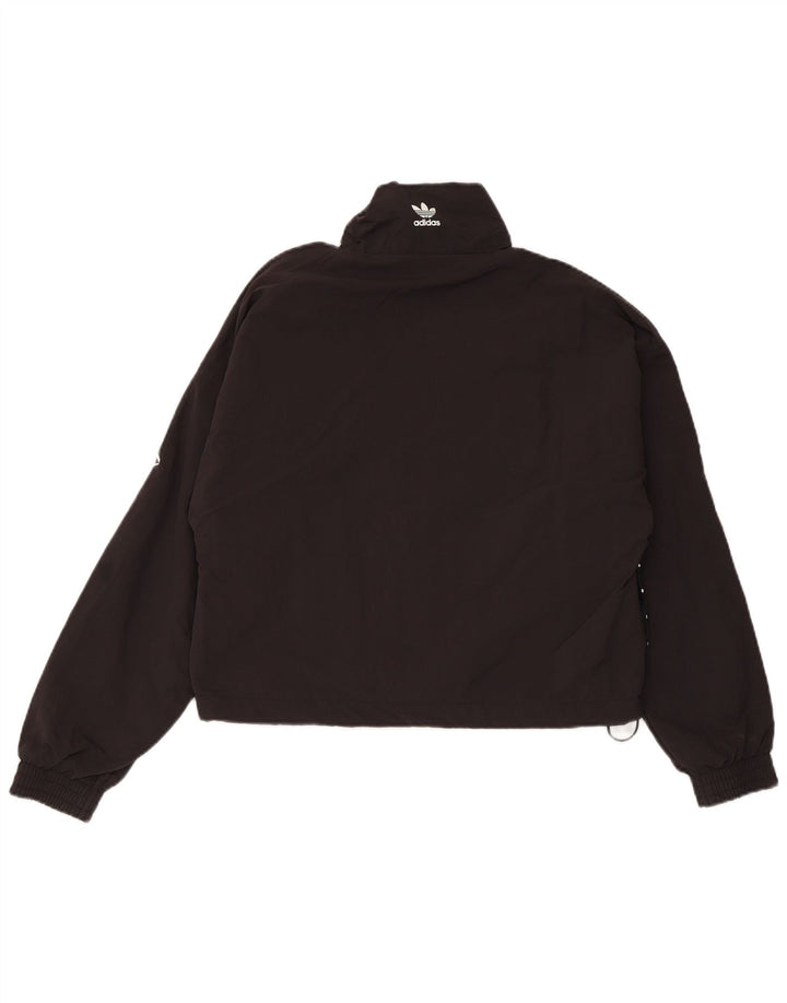 Giacca da ginnastica grafica da donna Adidas UK 8 Small nera in poliammide