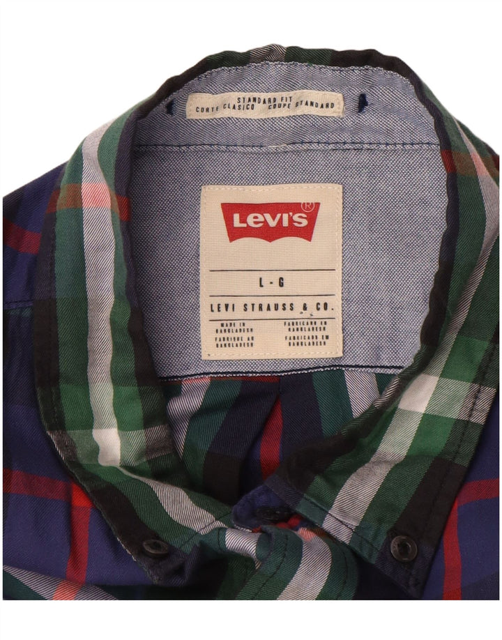 LEVI'S Camicia da uomo in flanella vestibilità standard, cotone a quadri multicolore grande
