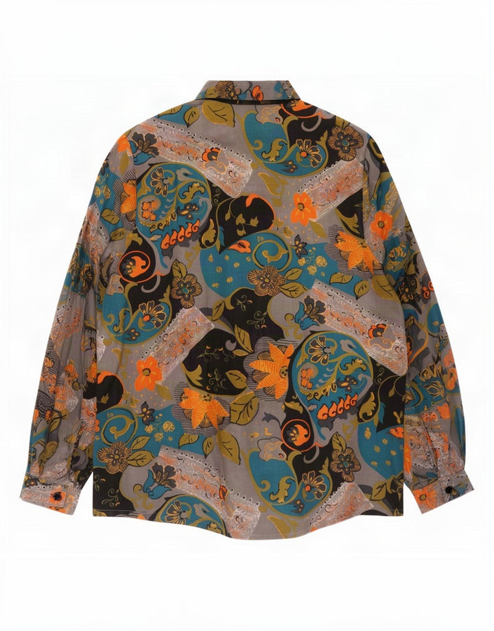 Primavera Firenze Camicia Camicetta da Donna UK 12 Medio Multicolore Floreale