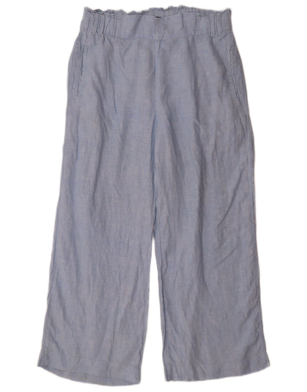 Pantaloni casual a gamba larga da donna Marks & Spencer UK 14 Large W32 L29 Blu