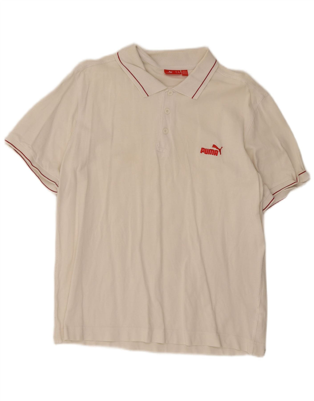 Polo da uomo Puma in cotone bianco medio