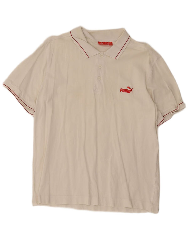 Polo da uomo Puma in cotone bianco medio