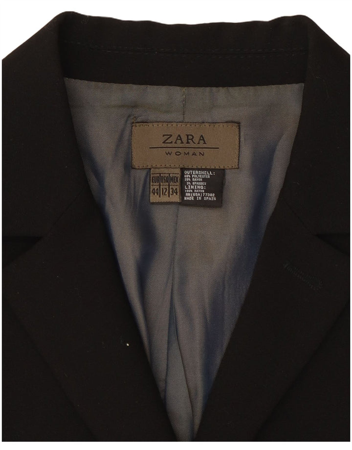 Giacca blazer a 4 bottoni lunga da donna Zara EU 44 XL poliestere nero