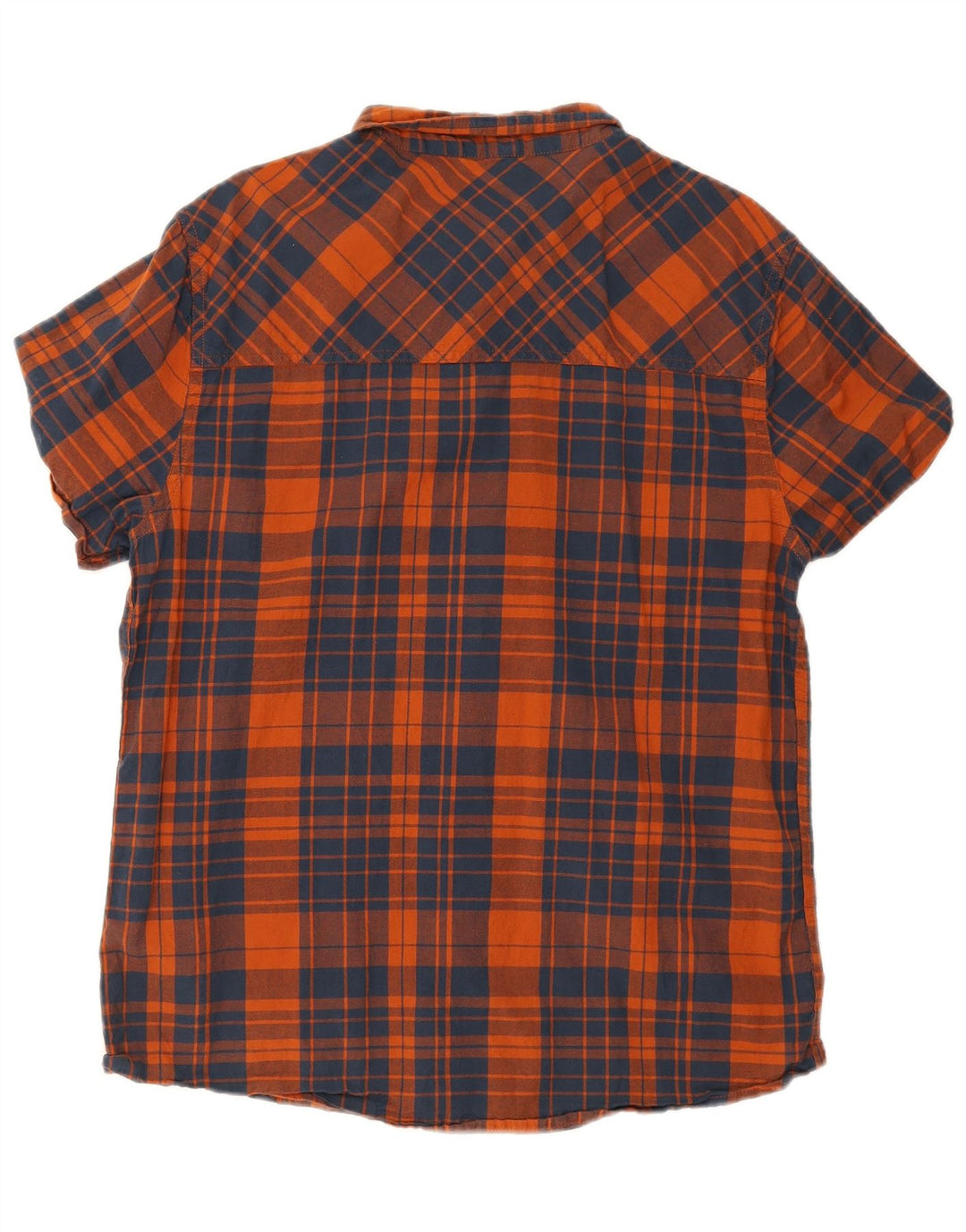Camicia a maniche corte da uomo Mountain Warehouse Large in cotone a quadri blu navy